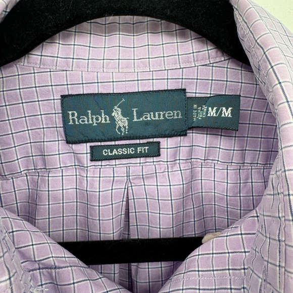 Ralph Lauren Men's‎ M Purple Gingham Check Short Sleeve Shirt Classic Fit Preppy - Picture 4 of 8